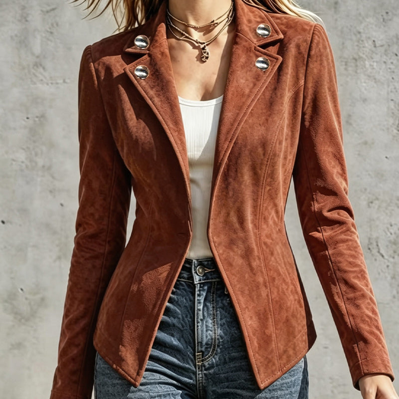 Veste cintrée chic pour femme avec col revers
