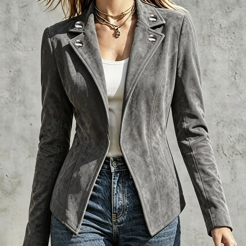 Veste cintrée chic pour femme avec col revers