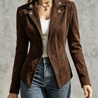 Veste cintrée chic pour femme avec col revers