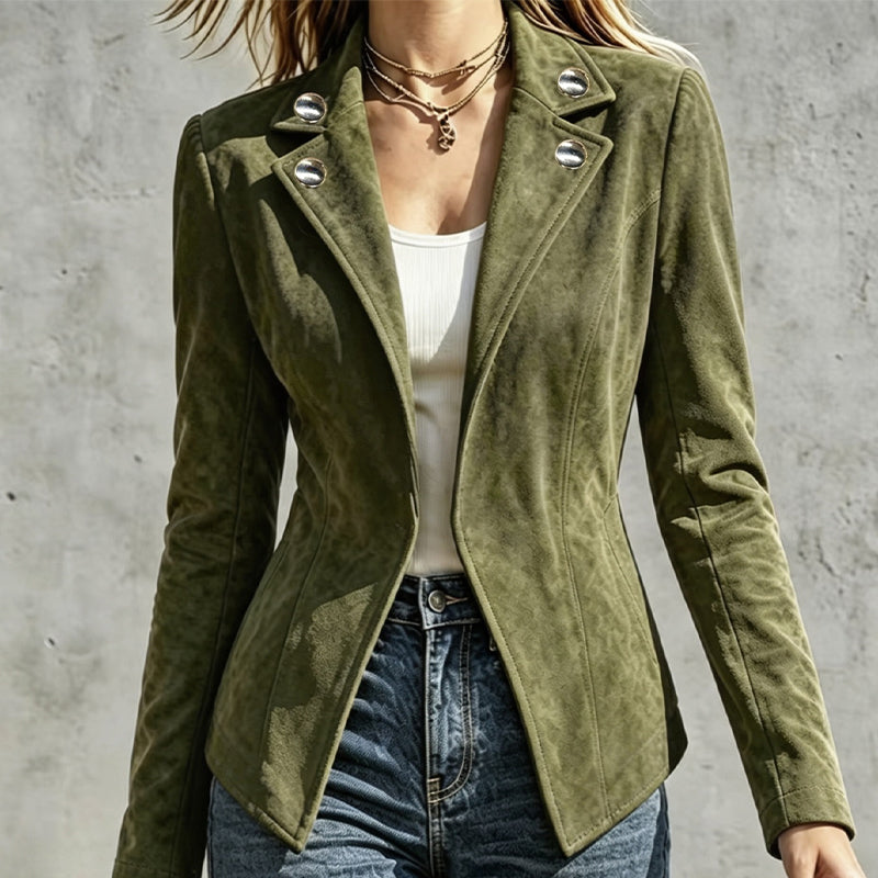 Veste cintrée chic pour femme avec col revers