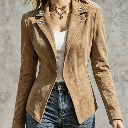 Veste cintrée chic pour femme avec col revers