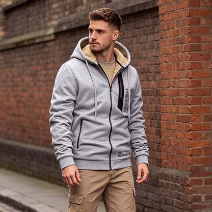 Veste chaude à capuche pour homme, doublure en peluche épaisse