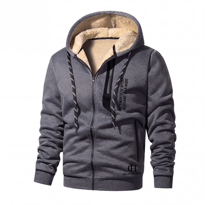 Veste chaude à capuche pour homme, doublure en peluche épaisse