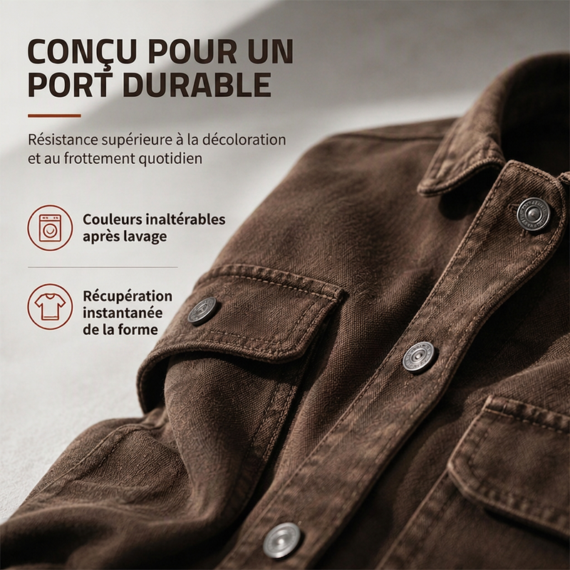 Veste cargo classique coupe ample pour homme