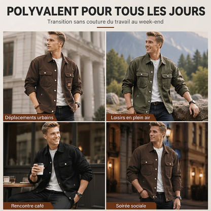 Veste cargo classique coupe ample pour homme