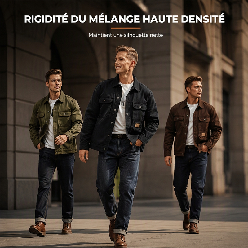 Veste cargo classique coupe ample pour homme