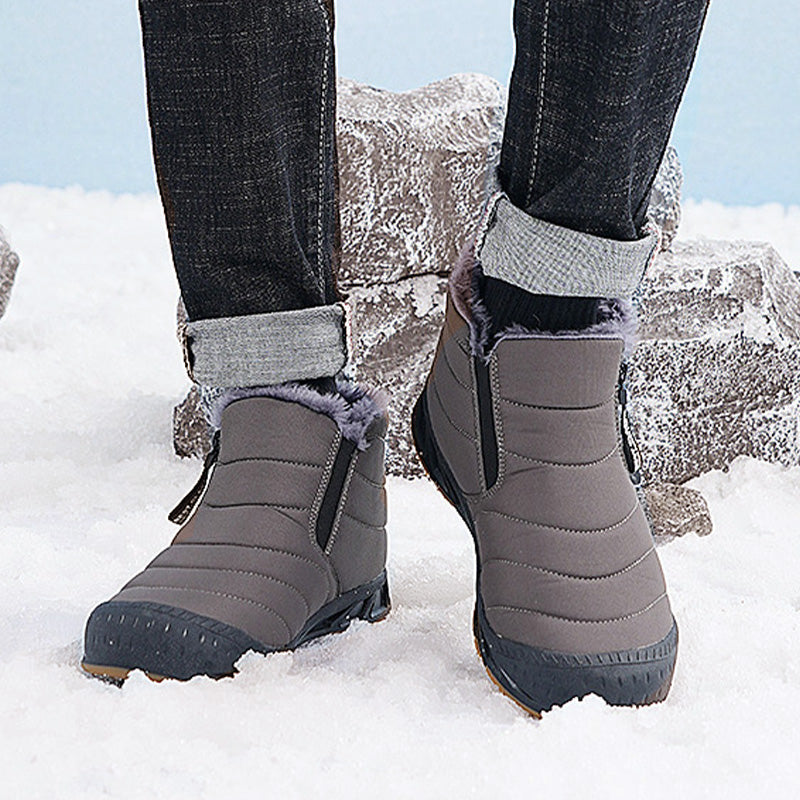 Bottes d'hiver imperméables pour la neige, doublées de fausse fourrure, pour une chaleur optimaleW
