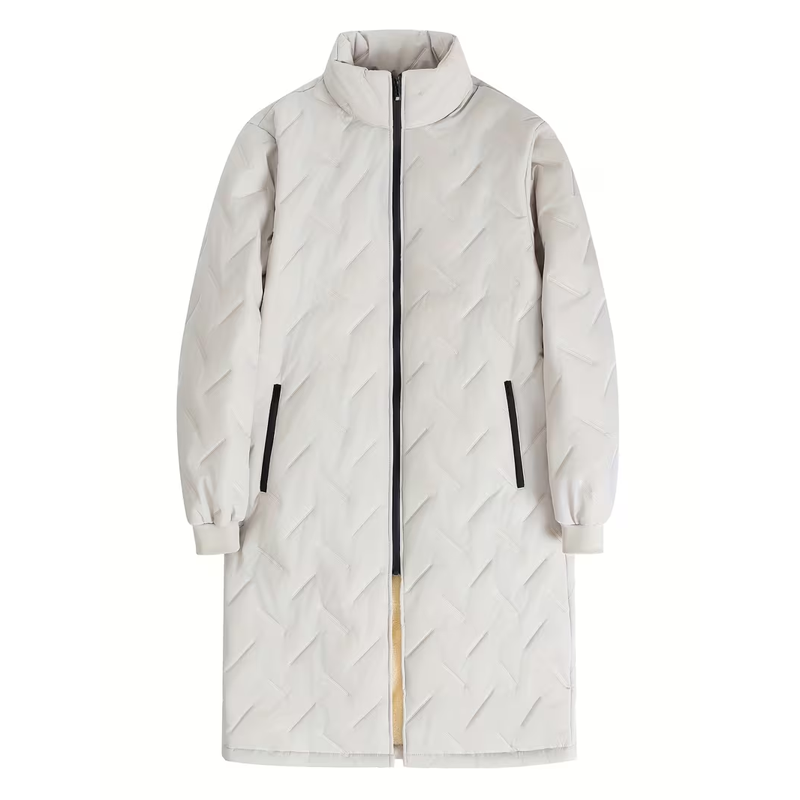 Manteau d'hiver pour homme, longueur moyenne, avec doublure en peluche