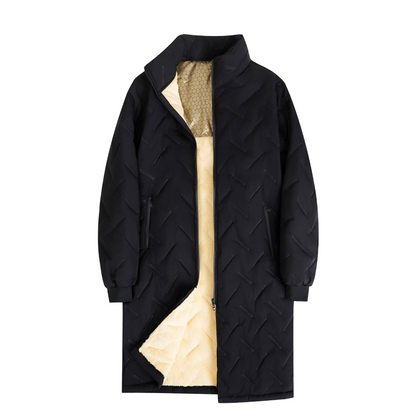 Manteau d'hiver pour homme, longueur moyenne, avec doublure en peluche