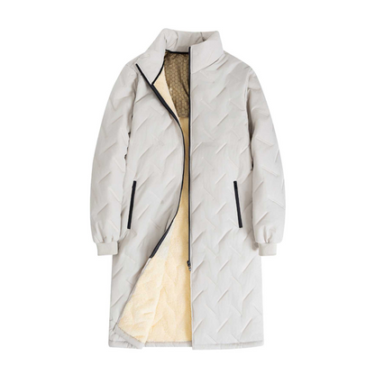 Manteau d'hiver pour homme, longueur moyenne, avec doublure en peluche