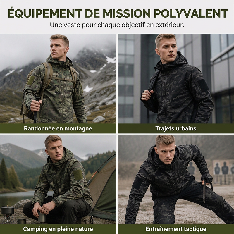Veste à capuche de camouflage outdoor pour homme