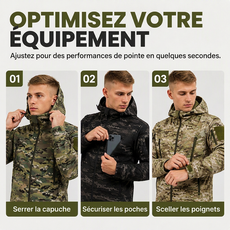 Veste à capuche de camouflage outdoor pour homme