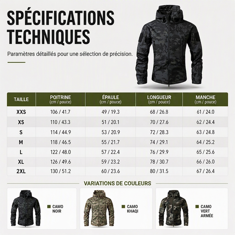 Veste à capuche de camouflage outdoor pour homme
