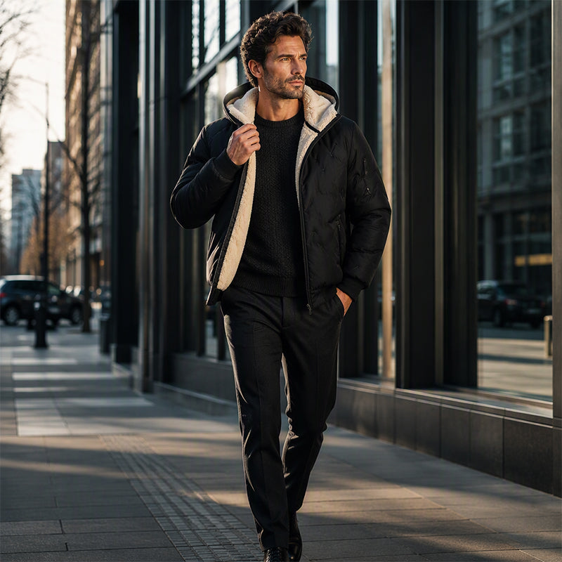 Veste à capuche épaisse d'hiver pour homme