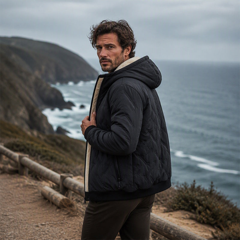 Veste à capuche épaisse d'hiver pour homme