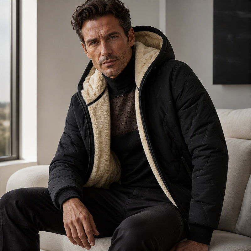 Veste à capuche épaisse d'hiver pour homme