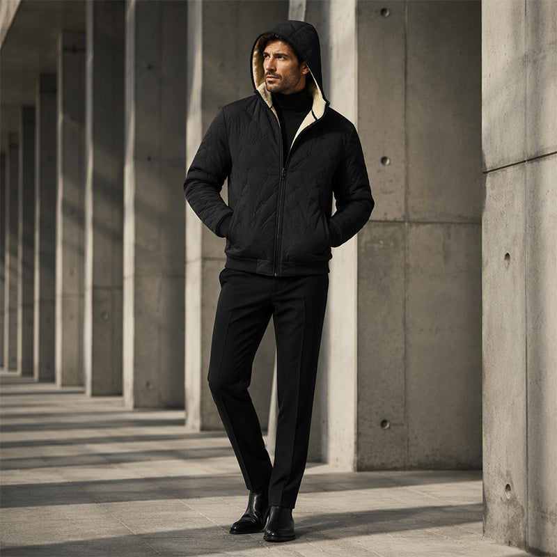 Veste à capuche épaisse d'hiver pour homme