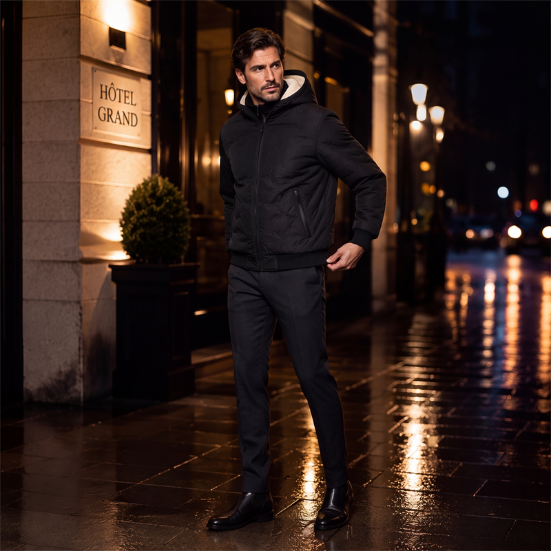 Veste à capuche épaisse d'hiver pour homme