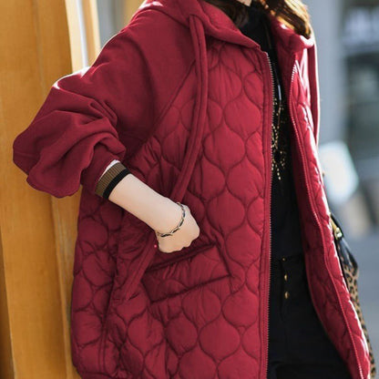 Veste matelassée à capuche et panneaux pour femmes