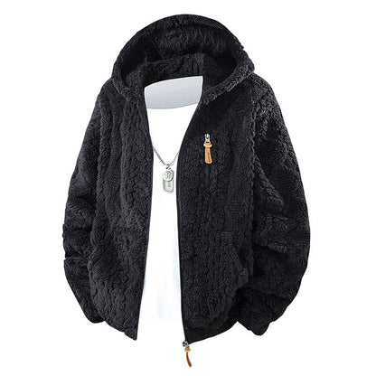 Veste en polaire à capuche zippée pour homme