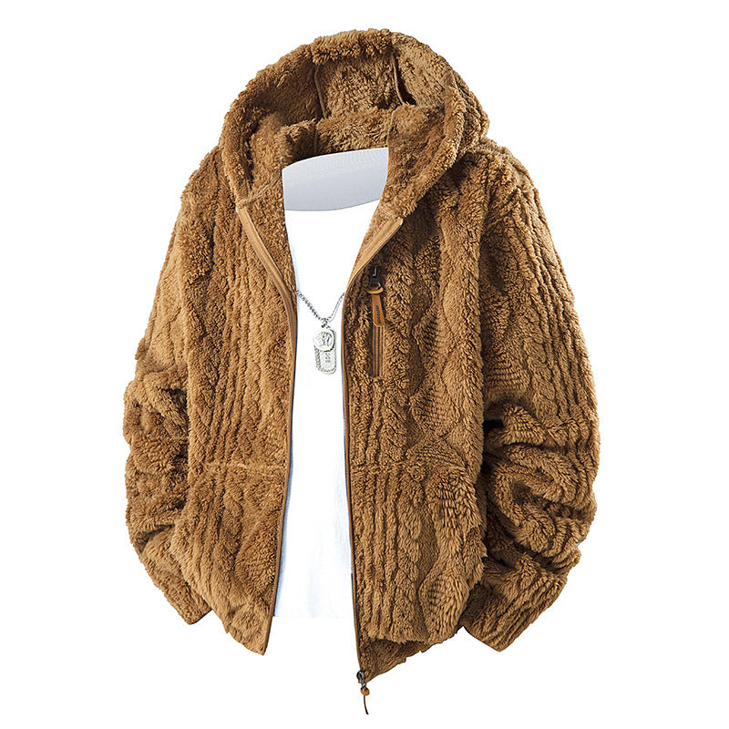 Veste en polaire à capuche zippée pour homme