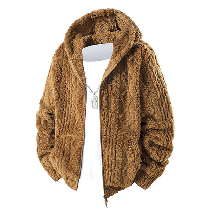 Veste en polaire à capuche zippée pour homme