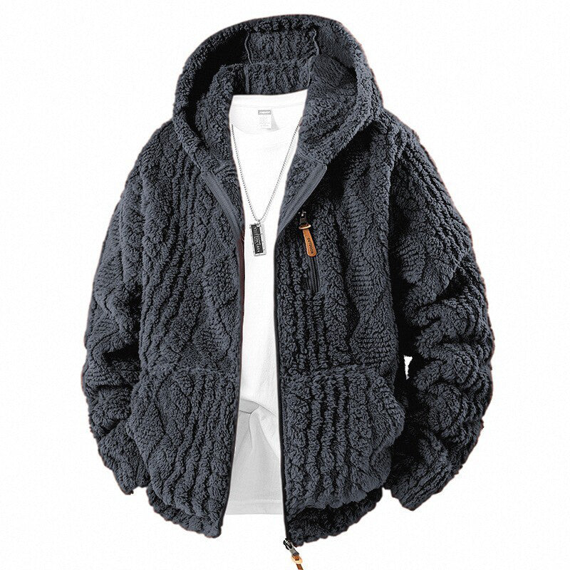 Veste en polaire à capuche zippée pour homme