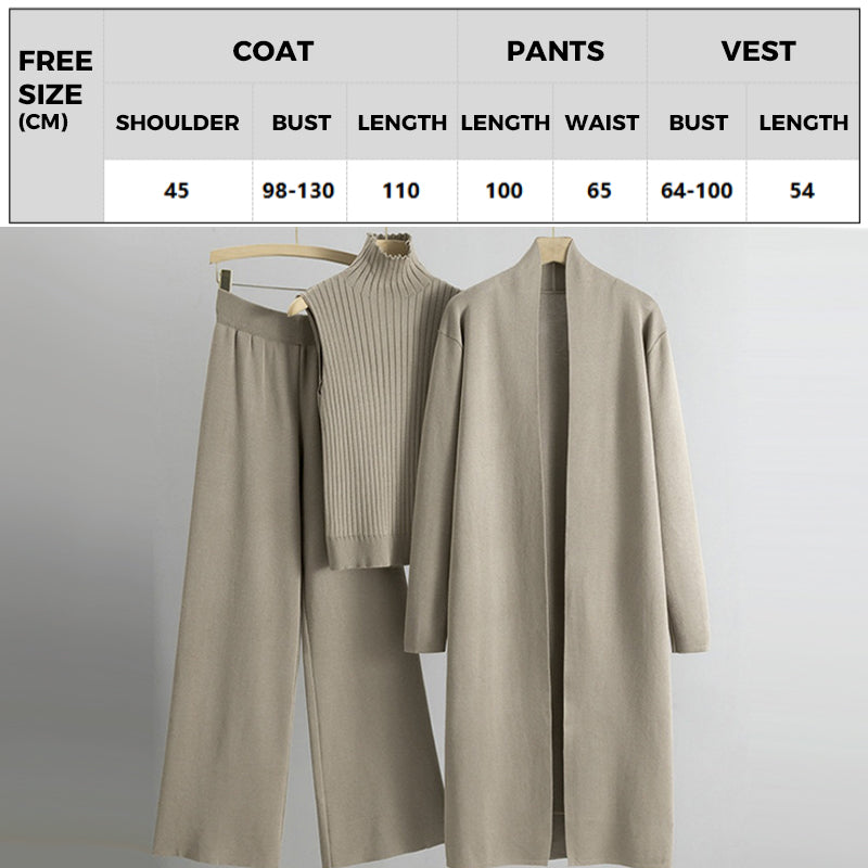 🔥Hot Sale 49% OFF -- free shipping👚3-Piece Set - Autumn Sleeveless Vest & Cardigan & Trousers