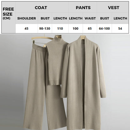 🔥Hot Sale 49% OFF -- free shipping👚3-Piece Set - Autumn Sleeveless Vest & Cardigan & Trousers