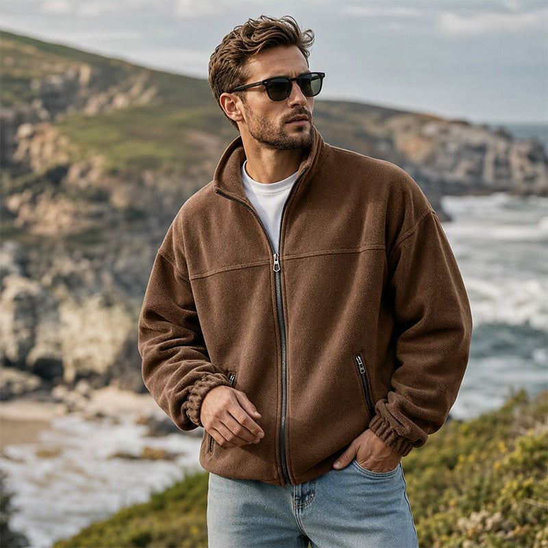Veste chaude décontractée pour homme à col montant