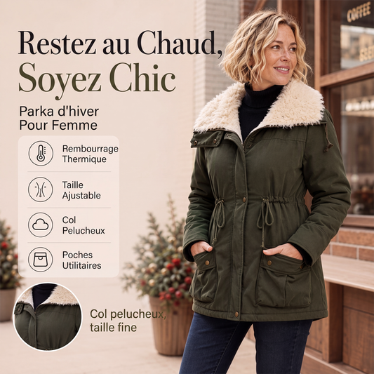 Veste matelassée à capuche mi-longue pour femme