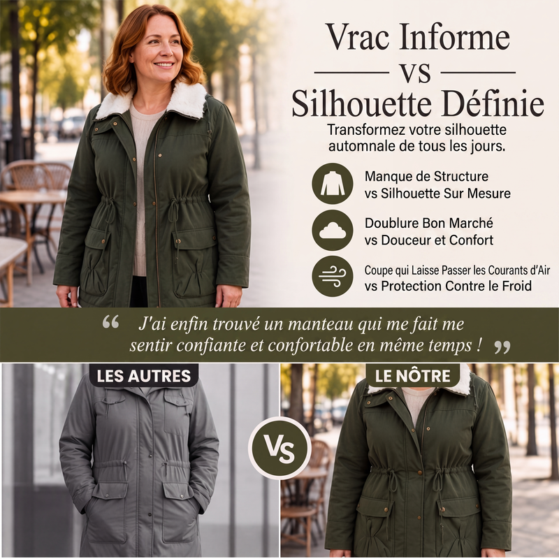 Veste matelassée à capuche mi-longue pour femme