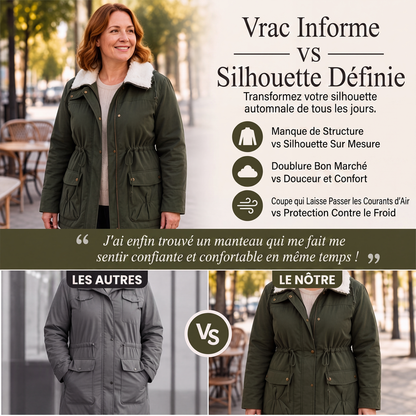 Veste matelassée à capuche mi-longue pour femme