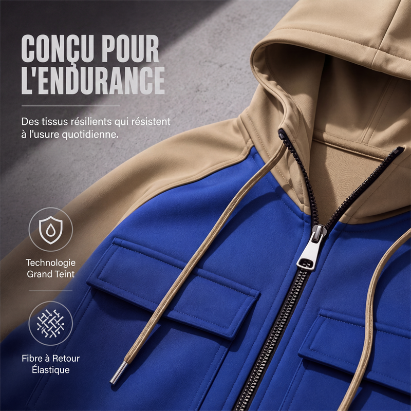 Ensemble sweat à capuche et pantalon de jogging color-block pour homme