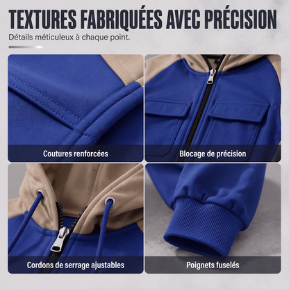 Ensemble sweat à capuche et pantalon de jogging color-block pour homme