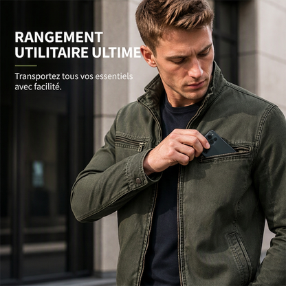 Veste cargo décontractée ajustée pour homme