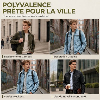 Veste cargo décontractée ajustée pour homme