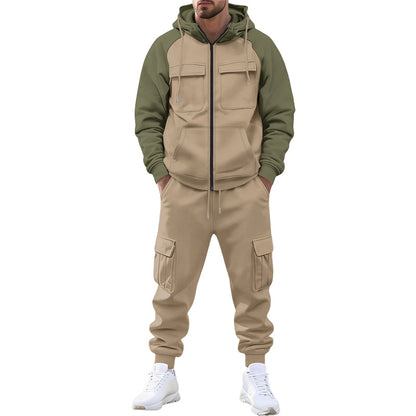 Ensemble sweat à capuche et pantalon de jogging color-block pour homme