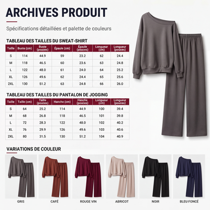 Ensemble 2 pièces sweat-shirt et pantalon de survêtement pour femme