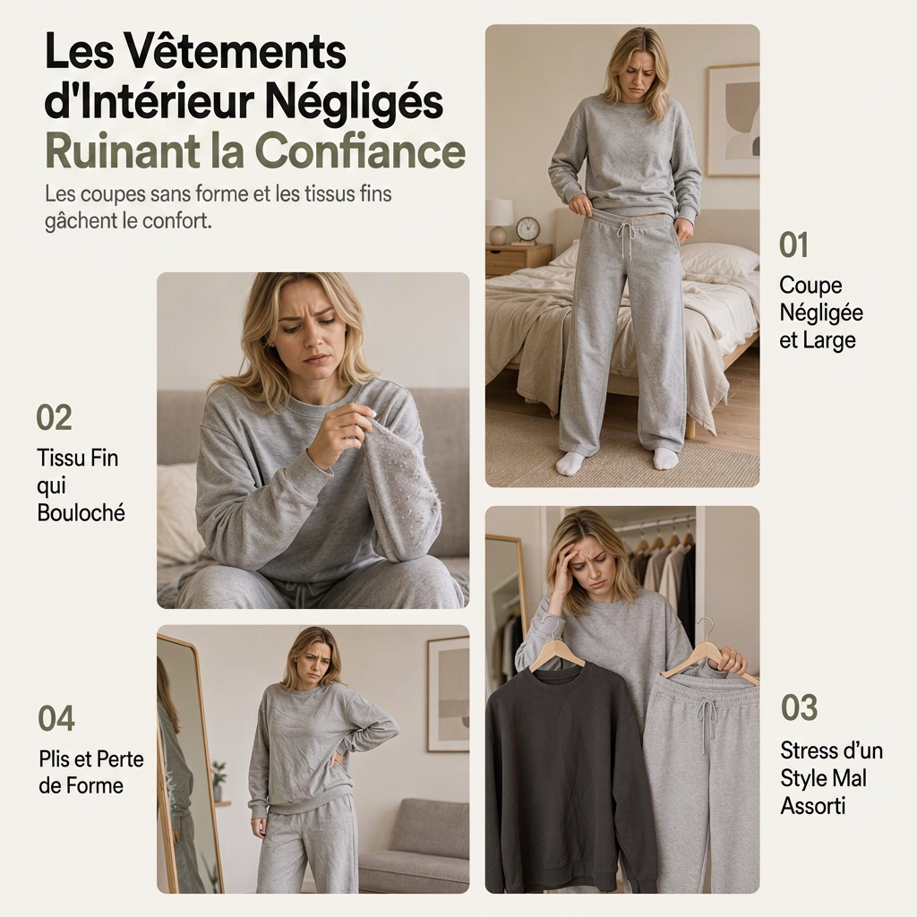 Ensemble de survêtement deux pièces pour femme en mélange de coton épais, avec veste zippée et pantalon large