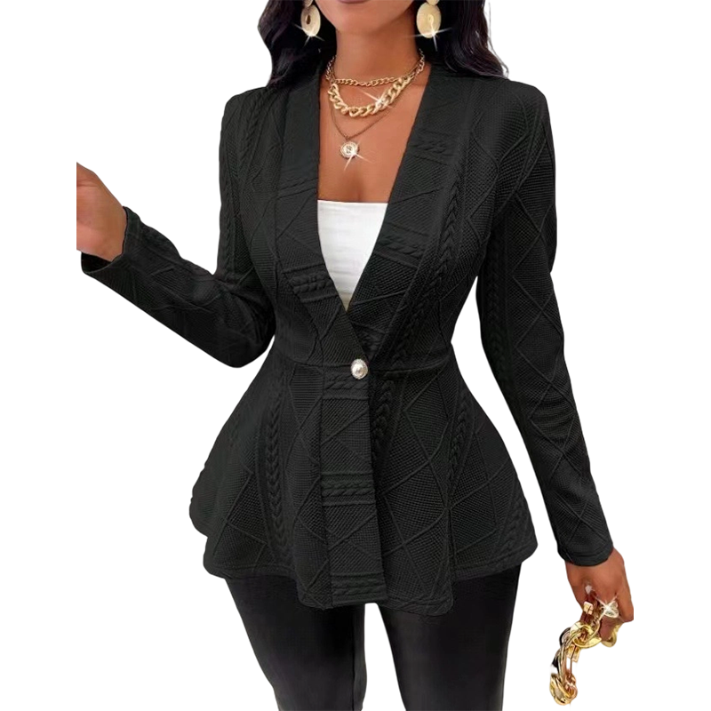 Veste minimaliste à texture unie avec boutons sur le devant