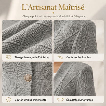Veste minimaliste à texture unie avec boutons sur le devant