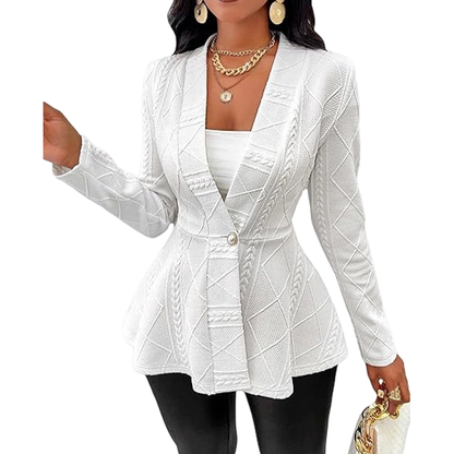 Veste minimaliste à texture unie avec boutons sur le devant