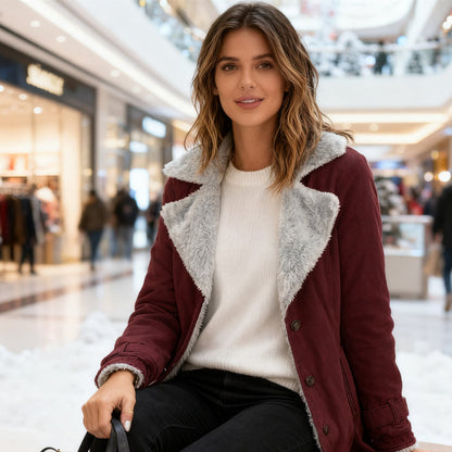 Veste chaude et chic pour femme avec col à revers