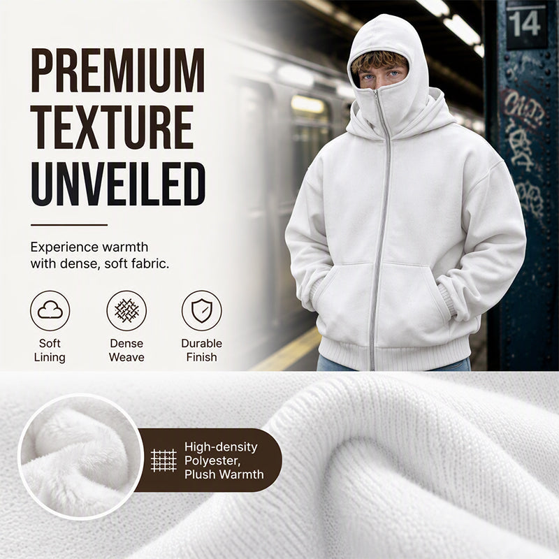 Sweat-shirt unisexe à double capuche et fermeture éclair