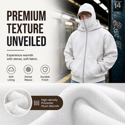 Sweat-shirt unisexe à double capuche et fermeture éclair