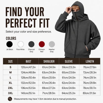 Sweat-shirt unisexe à double capuche et fermeture éclair