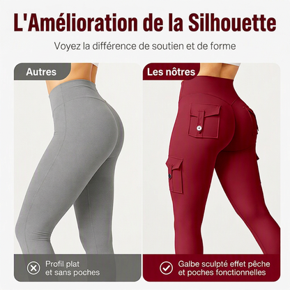 Pantalons de yoga cargo taille haute pour femme
