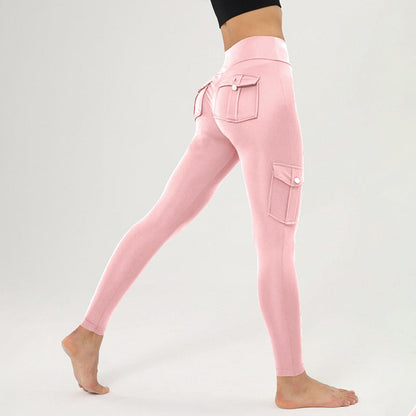 Pantalons de yoga cargo taille haute pour femme