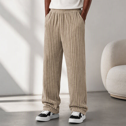 Pantalon en velours côtelé rayé rétro pour homme